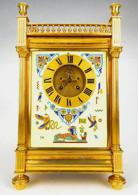 A45-45  DORE BRONZE EGYPTIAN REVIVAL CLOCK (1 of 8)