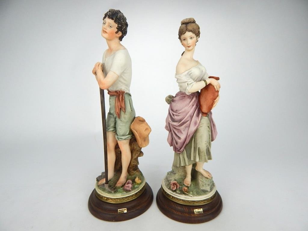 J65-114  TWO CAPODIMONTE FIGURINES BY BRUNO MERLI (1 of 4)