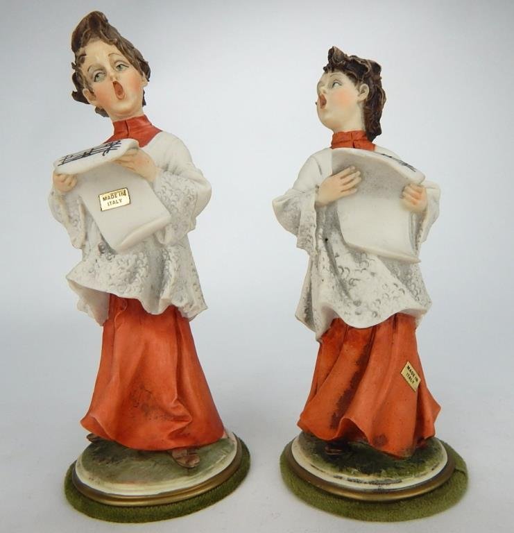 J65-115  TWO CAPODIMONTE FIGURINES BY BRUNO MERLI (1 of 3)