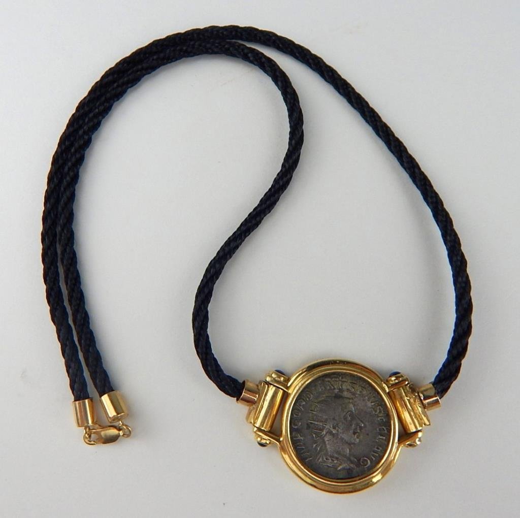 A45-69  SGD. "BULGARI" ANCIENT ROMAN COIN NECKLACE (1 of 6)