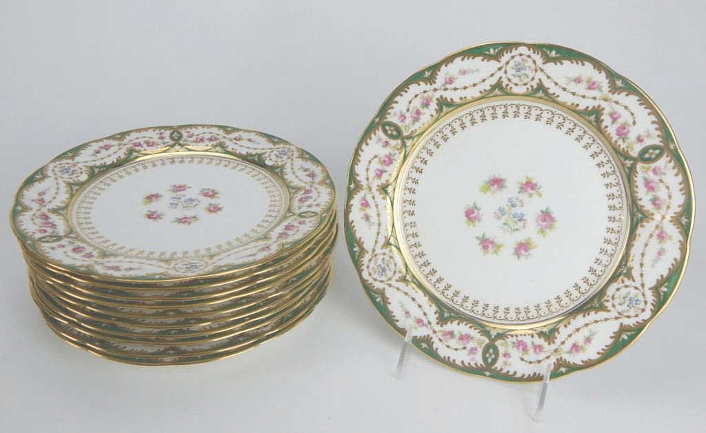 K13-151  ELEVEN CAULDON ENGLAND PORCELAIN PLATES (1 of 5)