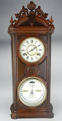 K36-1  ANTIQUE ITHACA CALENDER CLOCK (1 of 10)