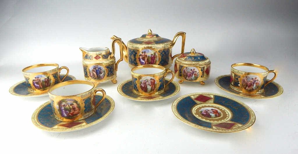 K13-102  ROYAL VIENNA PORCELAIN TEA SET (1 of 9)