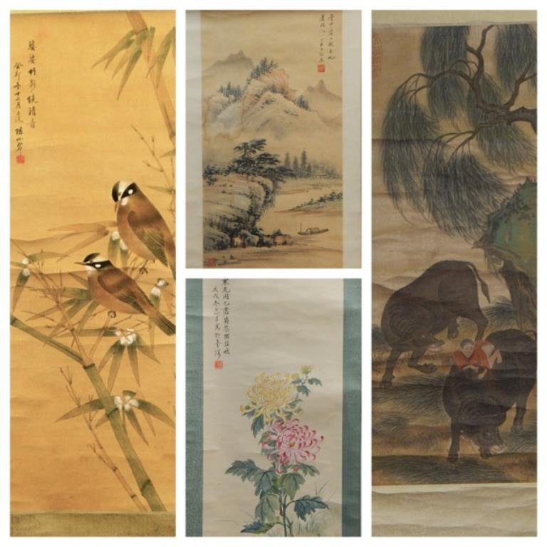 K10-5  FOUR CHINESE SCROLLS (1 of 10)
