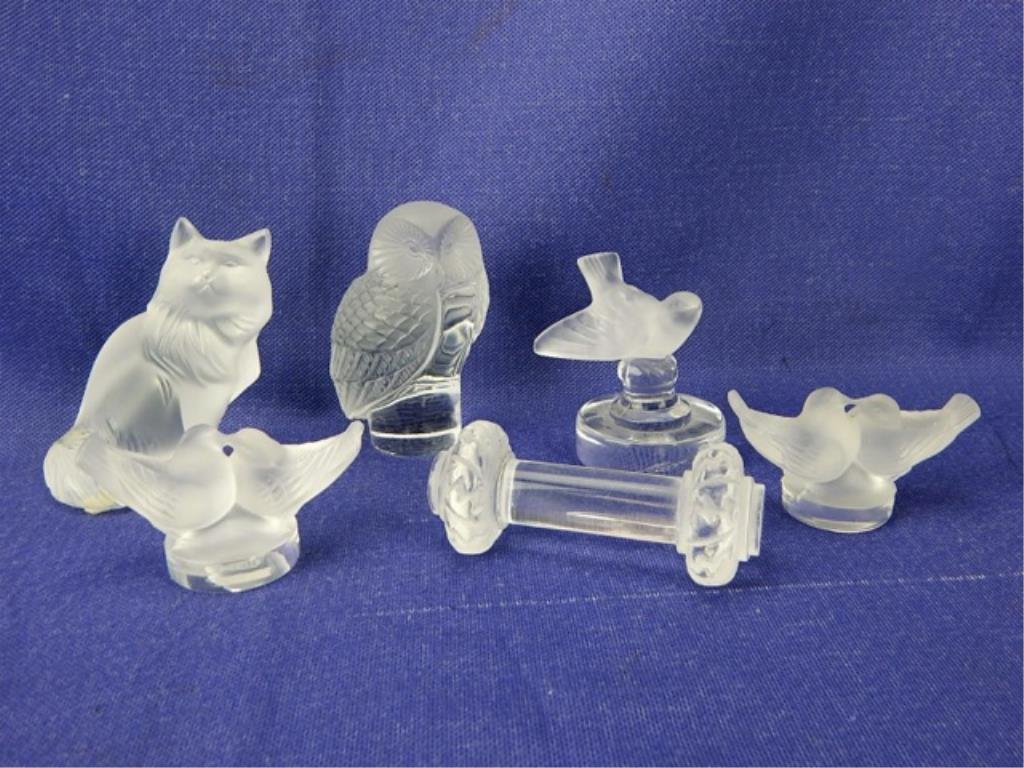 K50-5  LALIQUE ANIMALS FIGURINES & SPOON REST (1 of 4)