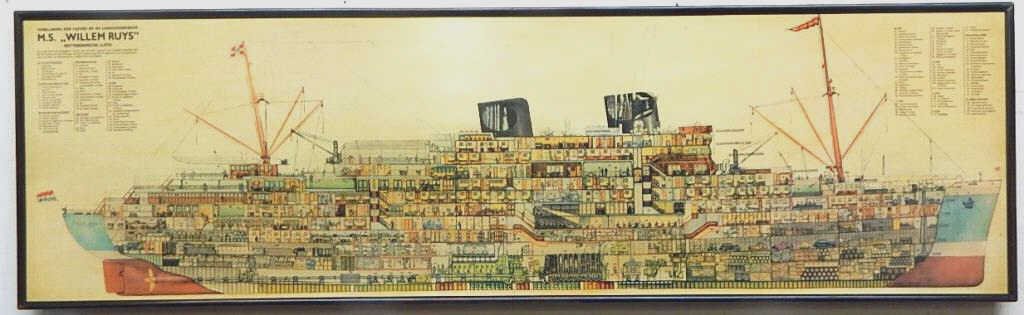 A20-11  DUTCH OCEAN LINER 1930s CROSS SECTION (1 of 10)