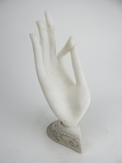 A41-97 CARVED MARBLE HAND: Measures 11". Estimate $100 - $200 Starting Bid $20