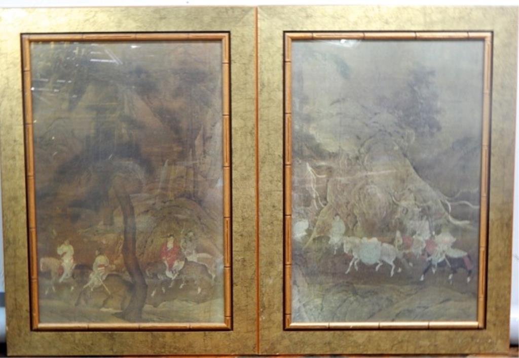 A41-10  PAIR OF CHINESE DECORATIVE ART PICTURES (1 of 7)
