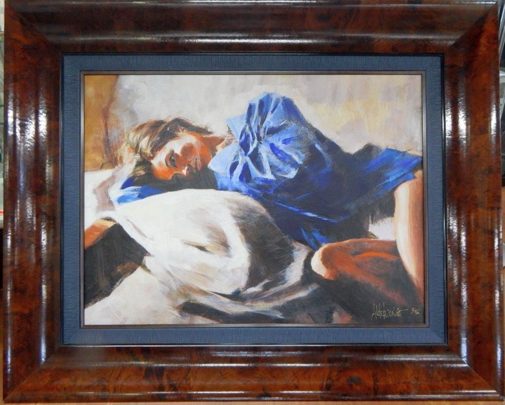 K53-14  LARGE DECORATIVE OIL ON CANVAS PAINTING (1 of 5)