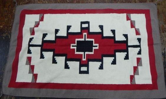 A41-145  INDIAN HAND MADE RUG (1 of 3)