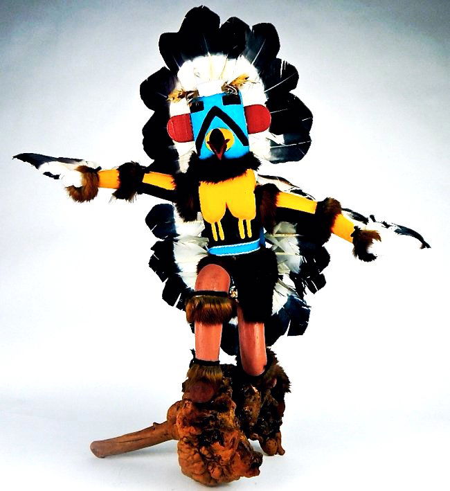 Lg. Kachina "Kwahu The Eagle Dancer" on Burl Wood (1 of 7)