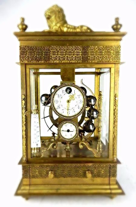 French Gilt Bronze Mechanical Clock (1 of 9)