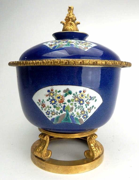 Chinese Porcelain & Gilt Bronze Covered Bowl (1 of 6)
