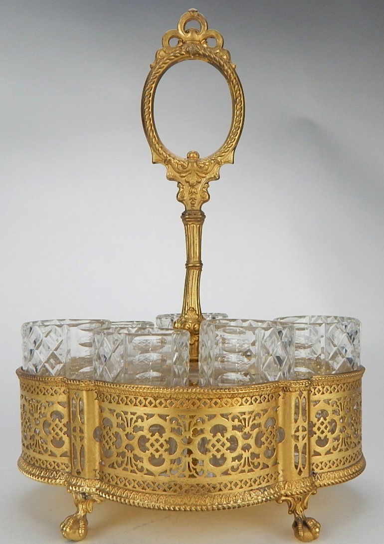 Gilt Bronze and Cut Crystal Liquor Set (1 of 6)