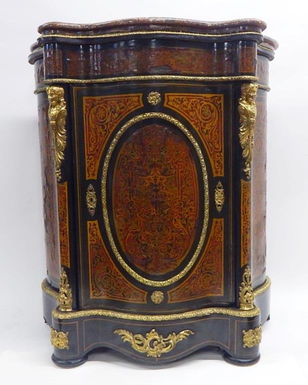 French Boulle Marble Top Cabinet (1 of 3)