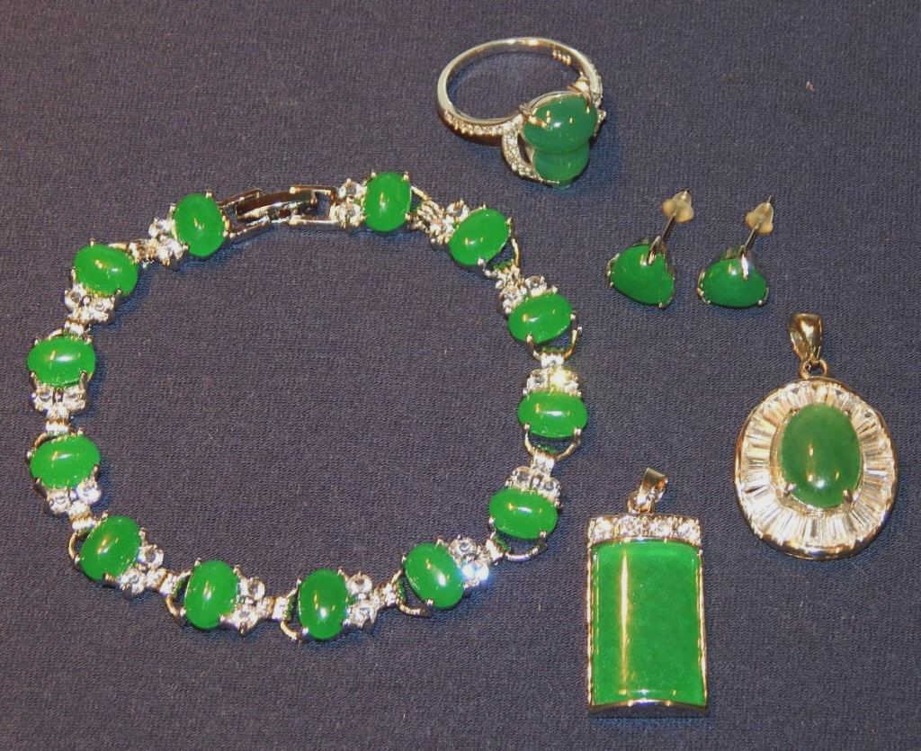 Collection of Green Jade Jewelry (1 of 4)
