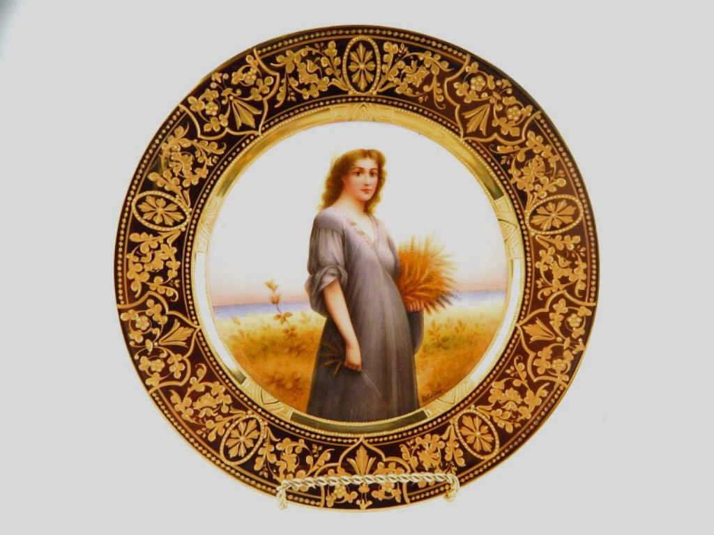 Royal Vienna "Ruth" Plate Artist Signed (1 of 4)