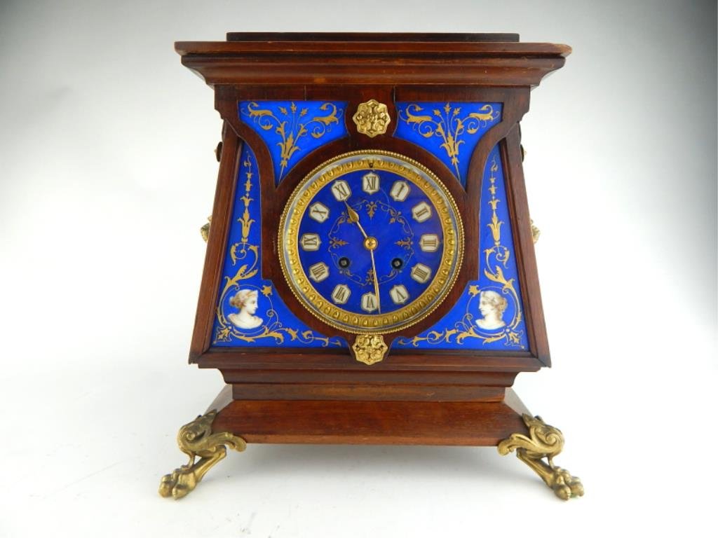 French Porcelain And Bronze And Wood Clock (1 of 7)