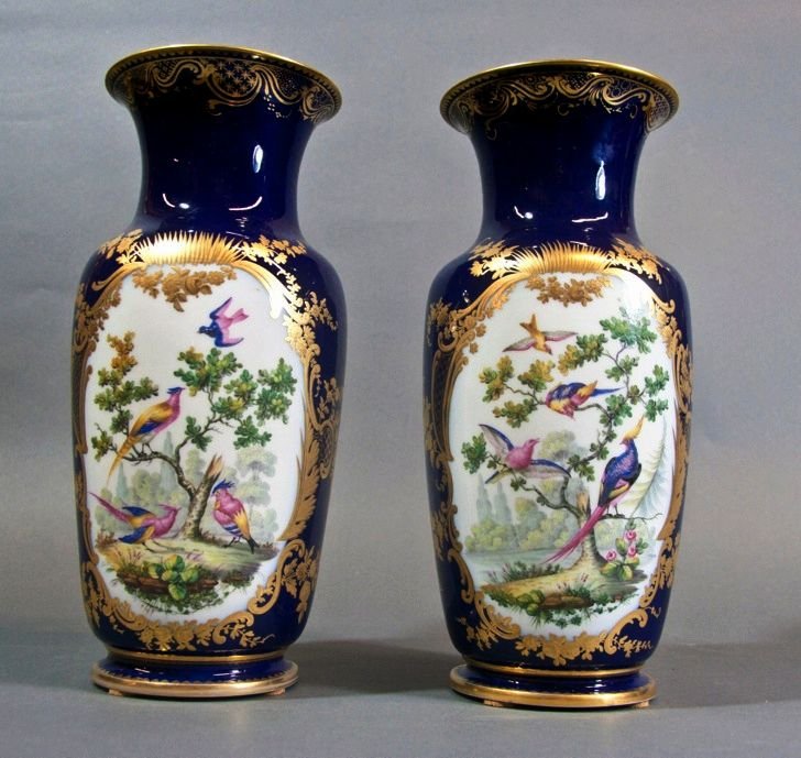 Pair of 19th Century Sevres Porcelain Vases (1 of 3)