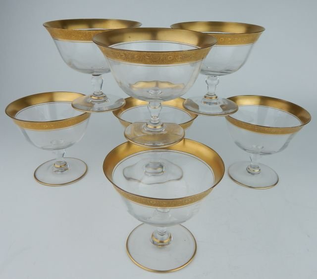 Set of 7 Gilt Moser Glasses (1 of 1)