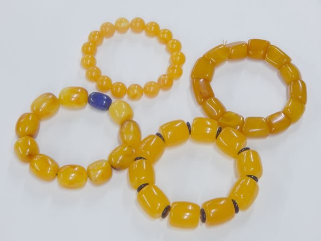 Four Yellow Amber Bracelets (1 of 1)