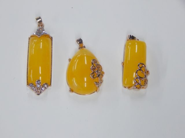 Three Yellow Amber Pendants (1 of 1)