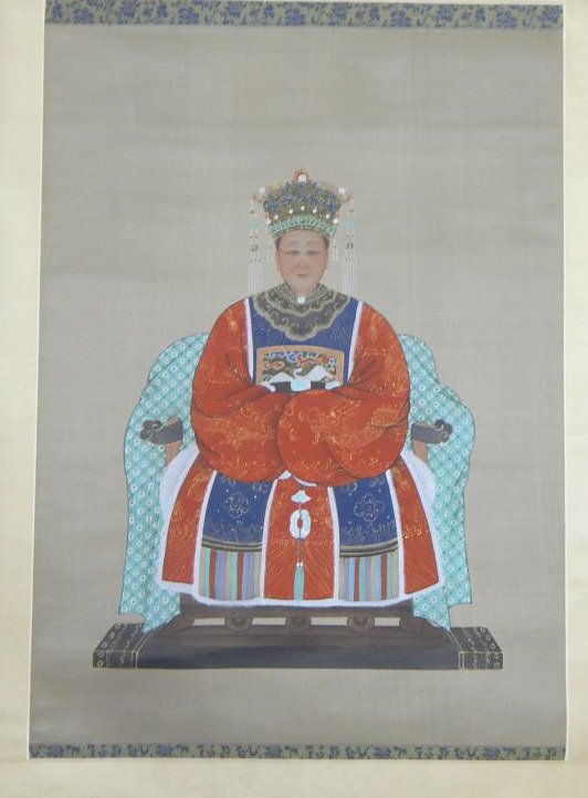 Old Hand Painted Scroll in Box (1 of 5)