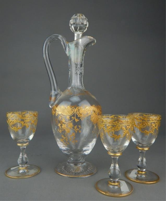 Baccarat Glass 4 piece Liquor Set (1 of 5)