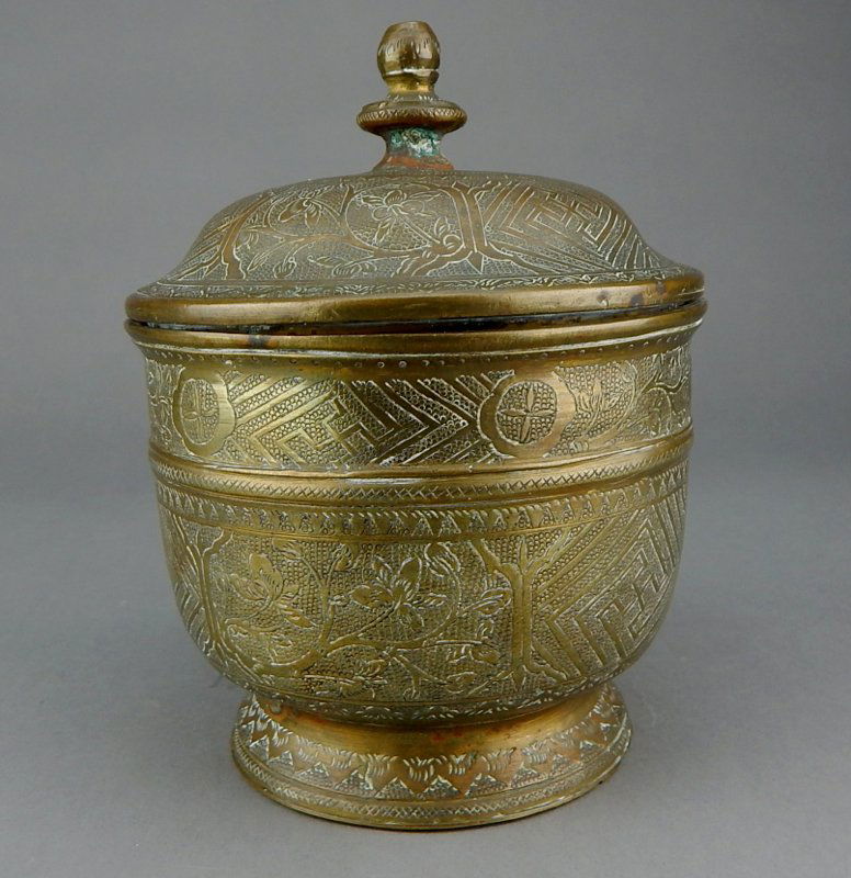 19th Century Middle Eastern Covered Bowl (1 of 4)