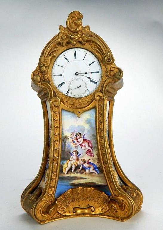 Vienna Enamel and Gilt Bronze Clock (1 of 6)