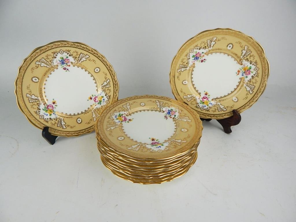 Twelve Cauldon England Porcelain Plates (1 of 10)