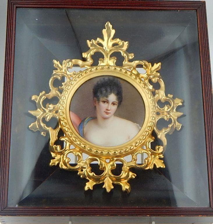German Porcelain Plaque with Gilt Wood Frame (1 of 4)