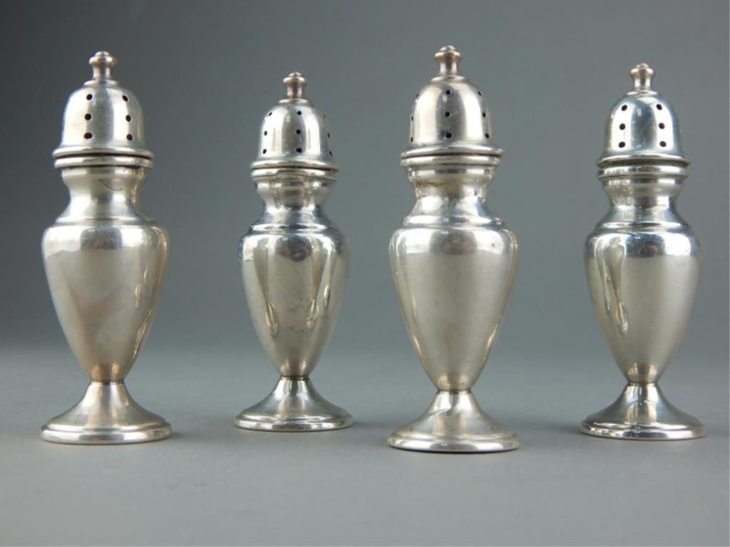 Set of 4 Sterling Silver Salt and Pepper Shakers (1 of 3)