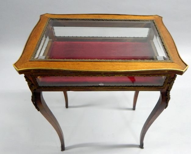 French Gilt Bronze Mounted Display Table (1 of 4)