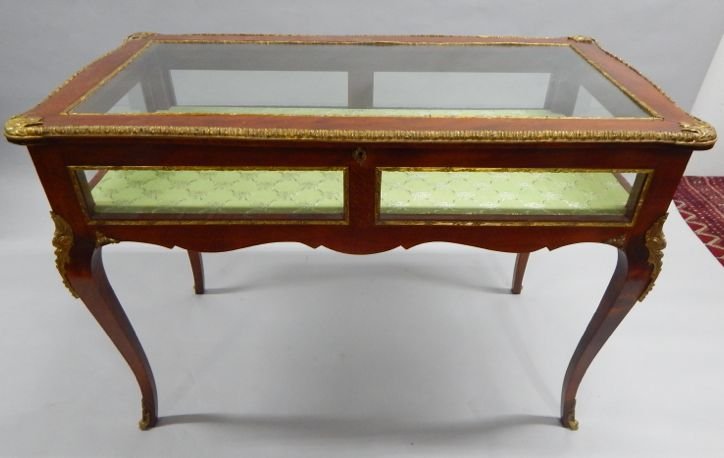 Large French Gilt Bronze Mounted Display Table (1 of 5)
