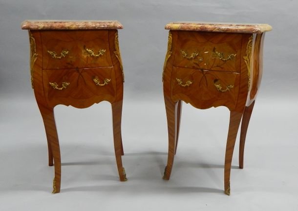 Pair Marble Top Side Tables (1 of 3)
