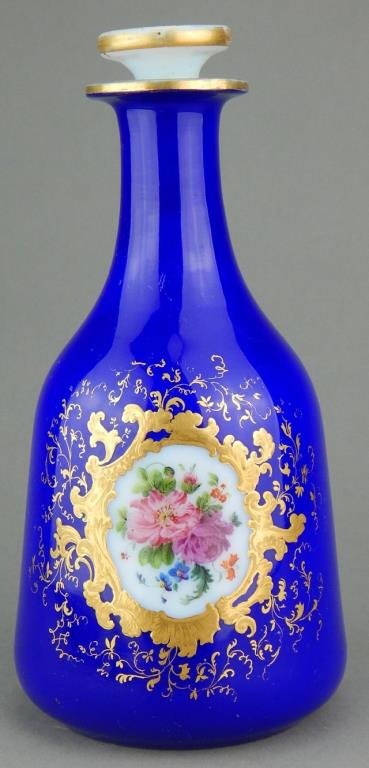 Baccarat Opaline Cobalt Blue Bottle with Stopper (1 of 7)