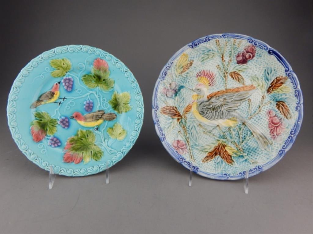 Two Vintage Majolica Bird Plates (1 of 9)