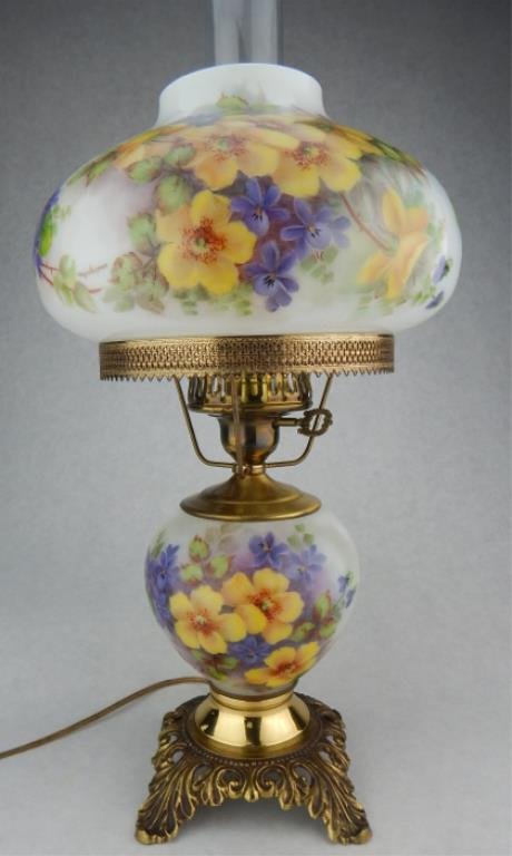 Hand Painted Porcelain Hurricane Lamp (1 of 10)