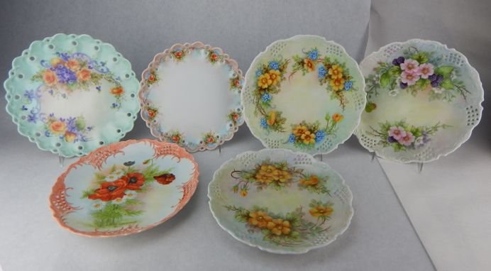 Six Hand Painted Porcelain Serving Plates (1 of 7)