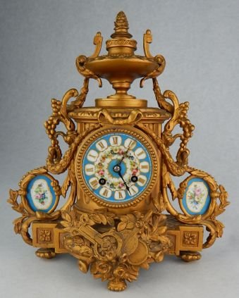 19th Century Gilt Bronze & Sevres Porcelain Clock (1 of 6)