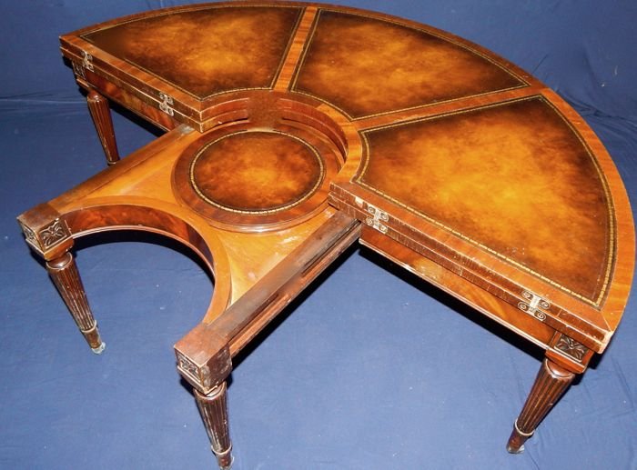 Weiman Mahogany Leather Top Convertible Table (1 of 4)