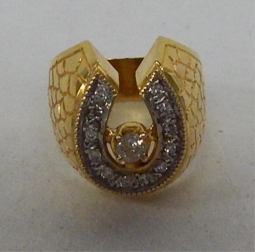 18K Gold Men's Diamond Horseshoe Ring (1 of 3)