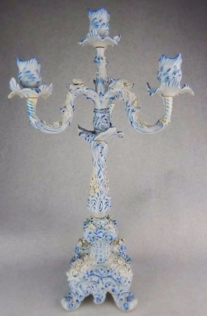Painted Porcelain Four Arm Candelabra (1 of 6)
