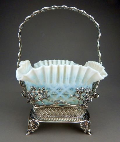 Wilcox Victorian Fenton Glass Brides Basket (1 of 7)