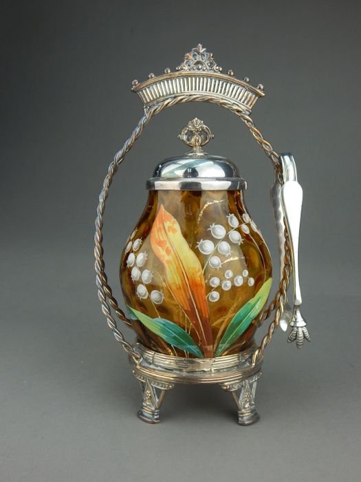 Rogers Victorian Coin Dot Art Glass Pickle Castor (1 of 9)