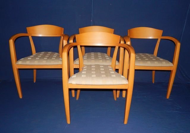 Set of Four Mid Century Modern Solid Birch Chairs (1 of 4)