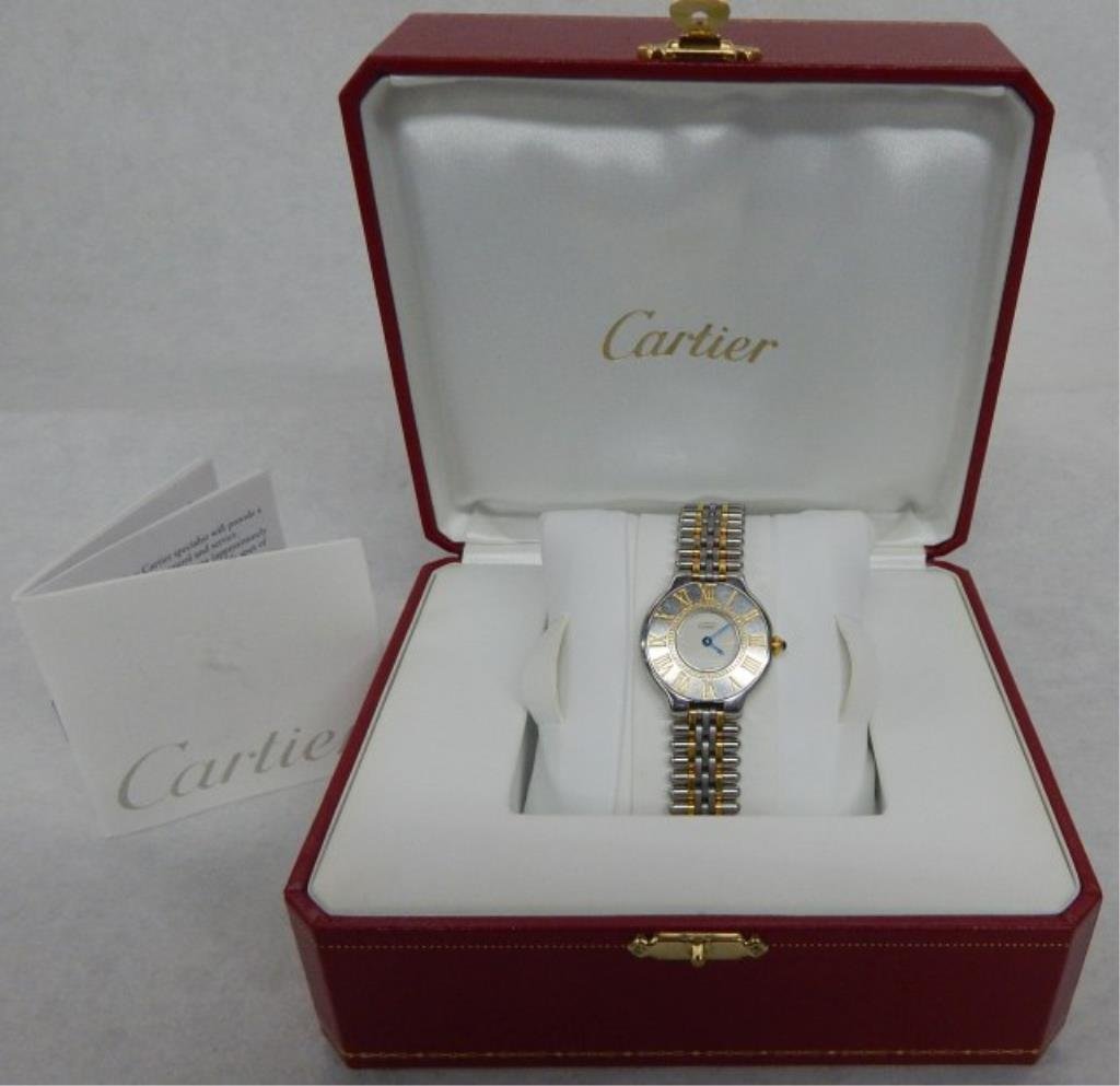 Ladies Must de Cartier Two Tone Luxury Watch (1 of 3)