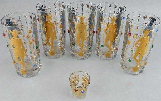 Culver Mardi Gras Jester Jeweled Glasses (1 of 9)