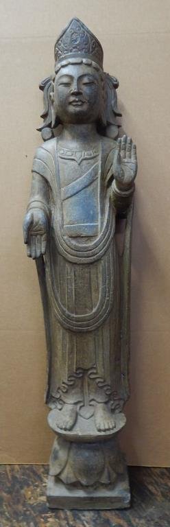Old Carved Stone Standing Buddha (1 of 4)